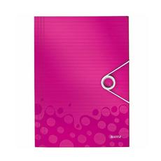 Папка с ластик и 3 капака Leitz WOW розова