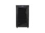 Комуникационен шкаф Lanberg rack cabinet 19' free-standing 22U/800x800 (flat pack) with glass door lcd black v2