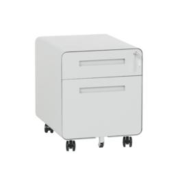 Метален контейнер T BTL с 2 чекмеджета - сниман отпред, сив цвят, затворени чекмеджета