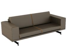 Диван триместен МАРКЕЛИ TRY 03 - сниман в цял ръст, кафяв на цвят