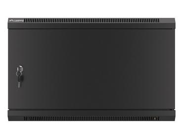 Комуникационен шкаф Lanberg rack cabinet 19' wall-mount 6U/600x600 for self-assembly with metal door black (flat pack)