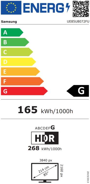 Телевизор Samsung 85' UE85U8072FU Smart LED, 4K Ultra HD, 50Hz Model 2025