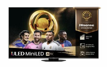 Телевизор Hisense 55' U8Q, 4K Ultra HD 3840x2160, Mini Led Pro, FALD, Quantum Dot, 165Hz, IPS, HDR 10+, HLG, Dolby Vision IQ, Dolby Atmos, Smart TV,Light Sensor,WiFi 5GHz, WiFi Direct, BT, Anyview Cast, 3xHDMI, 2xUSB,1x USB (3.0) , LAN, CI+, DVB-T2/C/S2, 