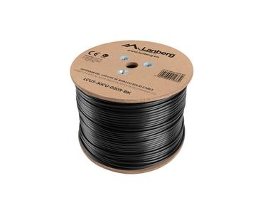 Кабел Lanberg LAN cable CAT.5e utp 305m solid outdoor gel-filled cu black fluke passed