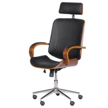 Директорски стол РУБЕН-снимка отстрани, хромирана кръстачка