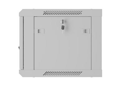 Комуникационен шкаф Lanberg rack cabinet 19' wall-mount 6U/600x450 with perforated door grey (flat pack)