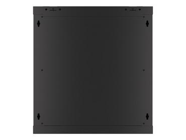 Комуникационен шкаф Lanberg rack cabinet 19' wall-mount 12U/600x450 for self-assembly with metal door black (flat pack)
