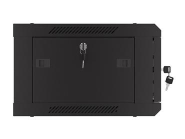 Комуникационен шкаф Lanberg rack cabinet 19' wall-mount 4U/600x450 with perforated door black (flat pack)