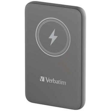 Външна батерия Verbatim MCP-10GY Power Pack 10000 mAh with UBS-C PD 20W / Magnetic Wireless Charging 15W Grey