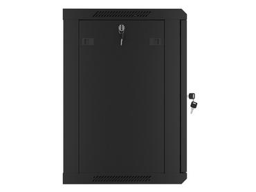 Комуникационен шкаф Lanberg rack cabinet 19' wall-mount 12U/600x450 for self-assembly with metal door black (flat pack)