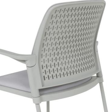 Посетителски стол ЛИМБО-снимка отзад, полипропиленова сива рамка