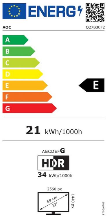 Монитор AOC Q27B3CF2, 27' IPS WLED, 2560x1440@100Hz, 4ms GtG, 1ms MPRT, 350cd m/2, 1300:1, 20M:1 DCR, Adaptive Sync, FlickerFree, Low Blue Mode, 2Wx2, Tilt, Height Adjust, HDMI, USB type