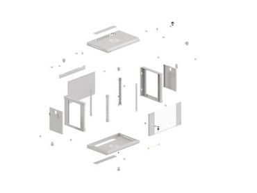 Комуникационен шкаф Lanberg rack cabinet 19' wall-mount 6U/540x350 (flat pack) with glass door grey