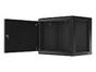 Комуникационен шкаф Lanberg rack cabinet 19' wall-mount 9U/600x450 for self-assembly with metal door  black (flat pack)