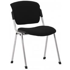 Посетителски стол ДИАН- снимка отпред, черна дамаска