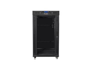 Комуникационен шкаф Lanberg rack cabinet 19' free-standing 22U/800x800 (flat pack) with glass door lcd black v2