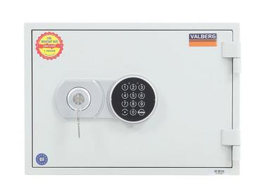 Метален сейф FRS огнеупорен PMT 30, бял с електронна брава модел PLS + ключ, затворен