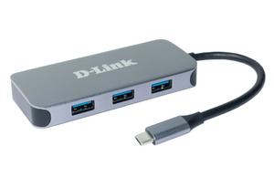 USB хъб D-Link 6-in-1 USB-C Hub with HDMI/Gigabit Ethernet/Power Delivery