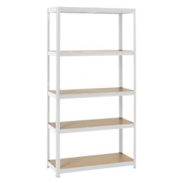 Метален стелаж BTL цинк 192x100x40см 65кг/ рафт - бял, сглобен, празен