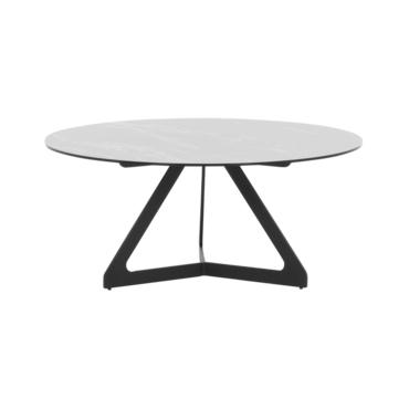 Холна маса БЛАГОМИРА- бял цвят плот, черна основа