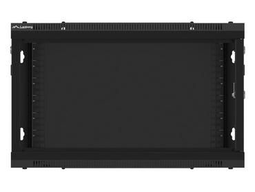 Комуникационен шкаф Lanberg rack cabinet 19' wall-mount 6U/600x600 for self-assembly with metal door black (flat pack)