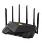 Рутер Asus Gaming Wireless TUF Router AX6000, Dual-Band, Quad-Core 2.0GHz CPU, 256MB/512MB Flash/RAM, 2.5G dual-port, AiProtection Pro, Adaptive QoS, VPN Fusion, IPTV, OFDMA, MU-MIMO, Beamforming, Link Aggregation, Port forwarding, AiM, Black
