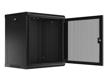 Комуникационен шкаф Lanberg rack cabinet 19' wall-mount 12U/600x450 with perforated door black (flat pack)