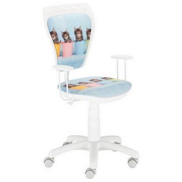 Детски стол Cats- снимка отстрани, бял полипропилен