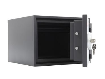 Метален сейф FRS PMT 32 - сив, отворен, празен отвътре