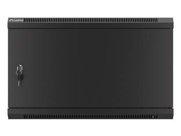 Комуникационен шкаф Lanberg rack cabinet 19' wall-mount 6U/600x450 for self-assembly with metal door black (flat pack)