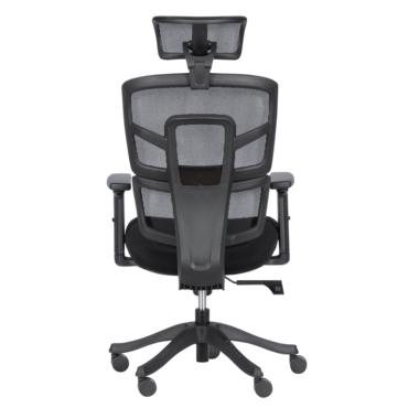 Директорски стол ВЕЛИКО- снимка отзад, черен