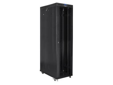 Комуникационен шкаф Lanberg rack cabinet 19' free-standing 47U/800x1200 (flat pack) with glass door lcd black v2
