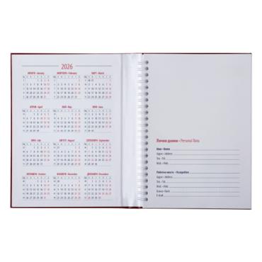 Тефтер скрита спирала ДАКОТА A5-отворен, с дати