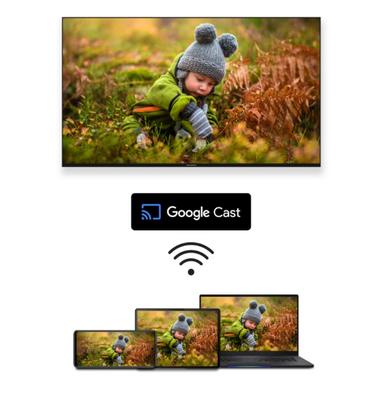 Телевизор Thomson Smart UHD TV 55'; Google TV; 3840 x 2160 (4K UHD), 4000:1, DLED, 60 Hz, DVB-T/T2/C/S/S2, HDR10, Wi-Fi, Bluetooth, LAN, HDMI 2 (2.0) + 2 (2.1), USB 2 (2.0) + 1 (3.0),Central Swivel Stand, Black