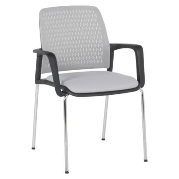 Посетителски стол КАВО- сив цвят дамаска