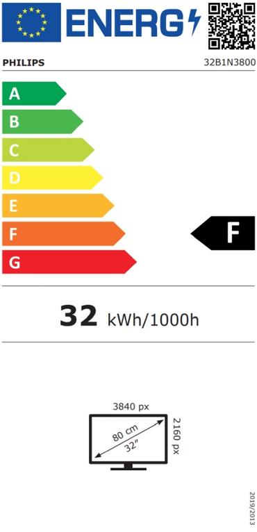 Монитор Philips 32B1N3800, 31.5' VA WLED, 3840x2160@60Hz, 4ms GtG, 350cd m/2, 3500:1, 50M:1 DCR, Adaptive Sync, FlickerFree, LowBlue Mode, 3Wx2, Tilt, Height Adjust, Pivot, Swivel, 2xHDMI, DP, USB hub