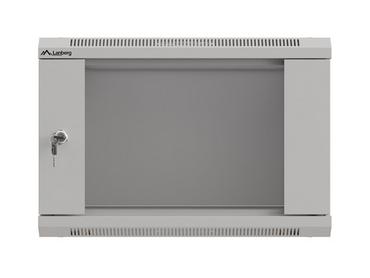 Комуникационен шкаф Lanberg rack cabinet 19' wall-mount 6U/540x350 (flat pack) with glass door grey