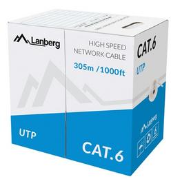 Кабел Lanberg LAN cable UTP CAT.6 305m solid CCA, grey