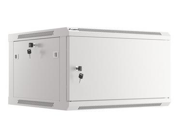 Комуникационен шкаф Lanberg rack cabinet 19' wall-mount 6U/600x600 for self-assembly with metal door grey (flat pack)