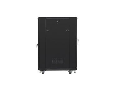 Комуникационен шкаф Lanberg rack cabinet 19' free-standing 22U/600x800 (flat pack) with mesh door black