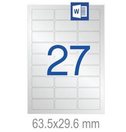 Полиестерни етикети сребро 63.5х29.6 мм