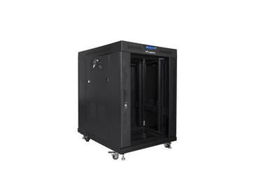 Комуникационен шкаф Lanberg rack cabinet 19' free-standing 15U/800x1000 (flat pack) with glass door lcd black v2