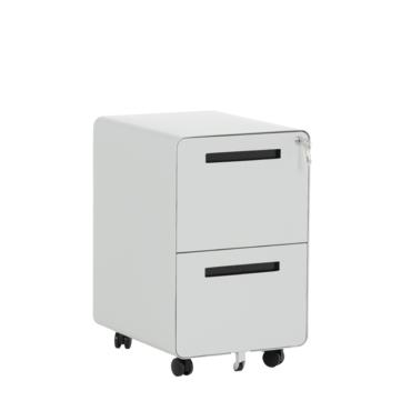 Метален контейнер K BTL с 2 чекмеджета, сив, сниман отстрани, затворени чекмеджета