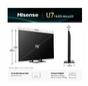 Телевизор Hisense 75'U7Q, 4K Ultra HD 3840x2160, ULED, FALD, Quantum Dot, 144Hz, IPS, HDR 10+, HLG, Dolby Vision IQ, Dolby Atmos, Smart TV, WiFi 5GHz, WiFi Direct, BT, Anyview Cast,light sensor, 4xHDMI, 2xUSB, LAN, CI+, DVB-T2/C/S2, Black