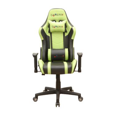 Геймърски стол ТИТАН- зелен цвят, наклон до 135 градуса