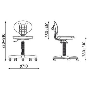 Работен стол НАРГО - схема, размери