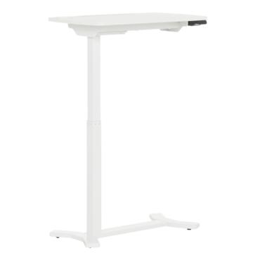 Работна маса на колелца- регулируема височина, бяла цвят