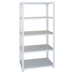 Метален стелаж - бял, 200х90х30 см, 5 рафта, 85 кг/ рафт