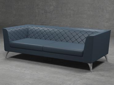 Диван триместен БИТОЛЯ FLP 06 - сниман отстрани, тъмно син на цвят