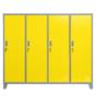 Метален гардероб BTL JZ с 4 отделения 150x159x40 см жълт с 4 затворени врати и заключване